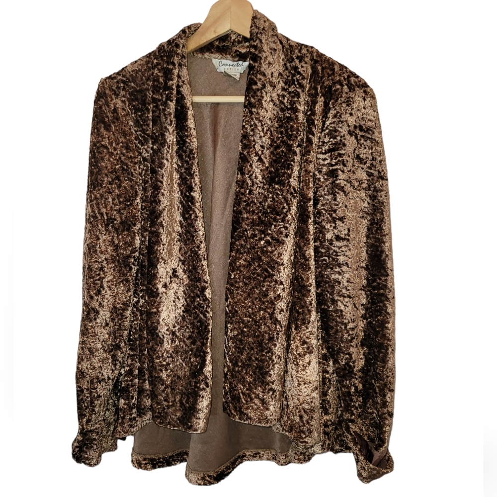 Vintage Connected Petite Brown Draped Cardigan Size Medium